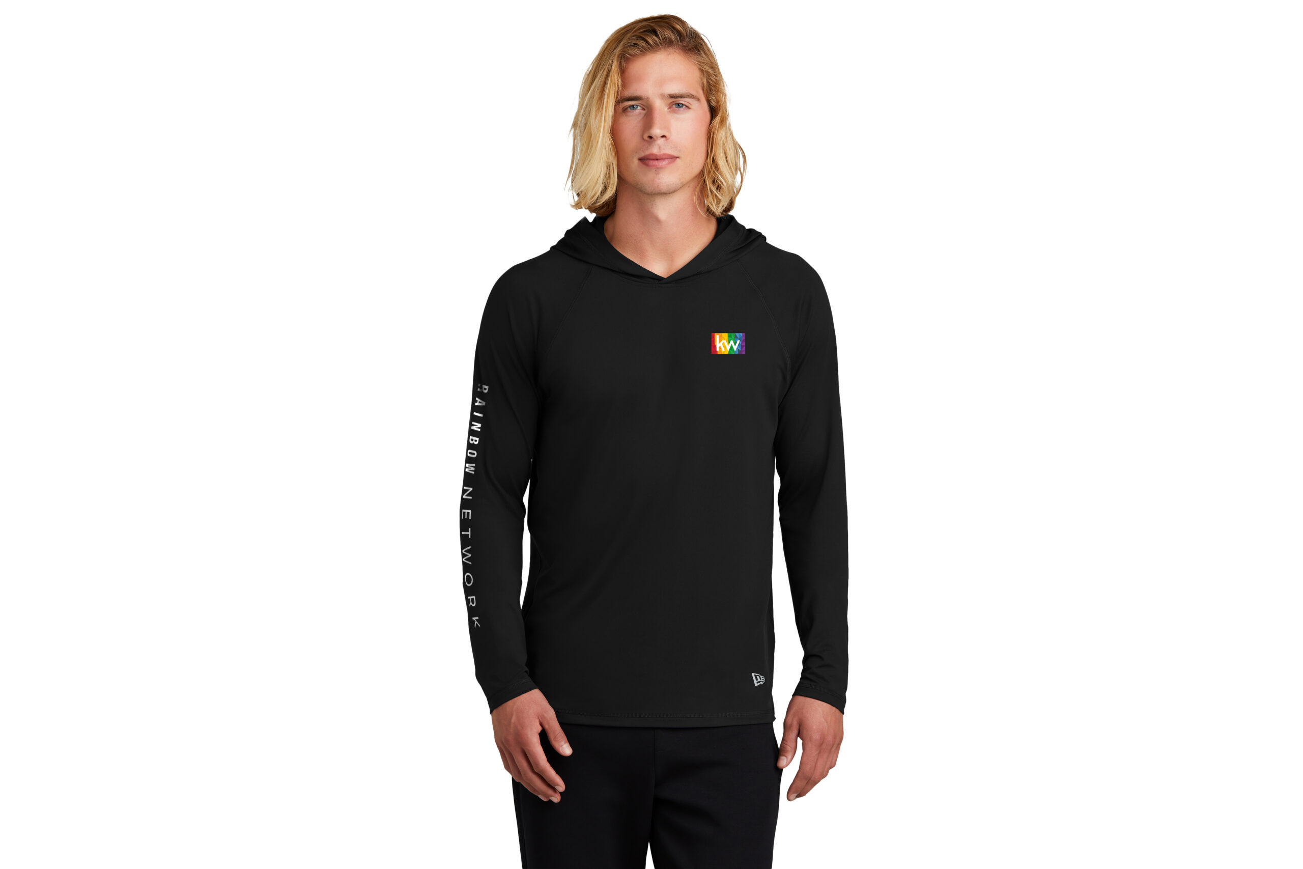 KW Rainbow Network | New Era® Power Long Sleeve Hoodie - Direct To Film